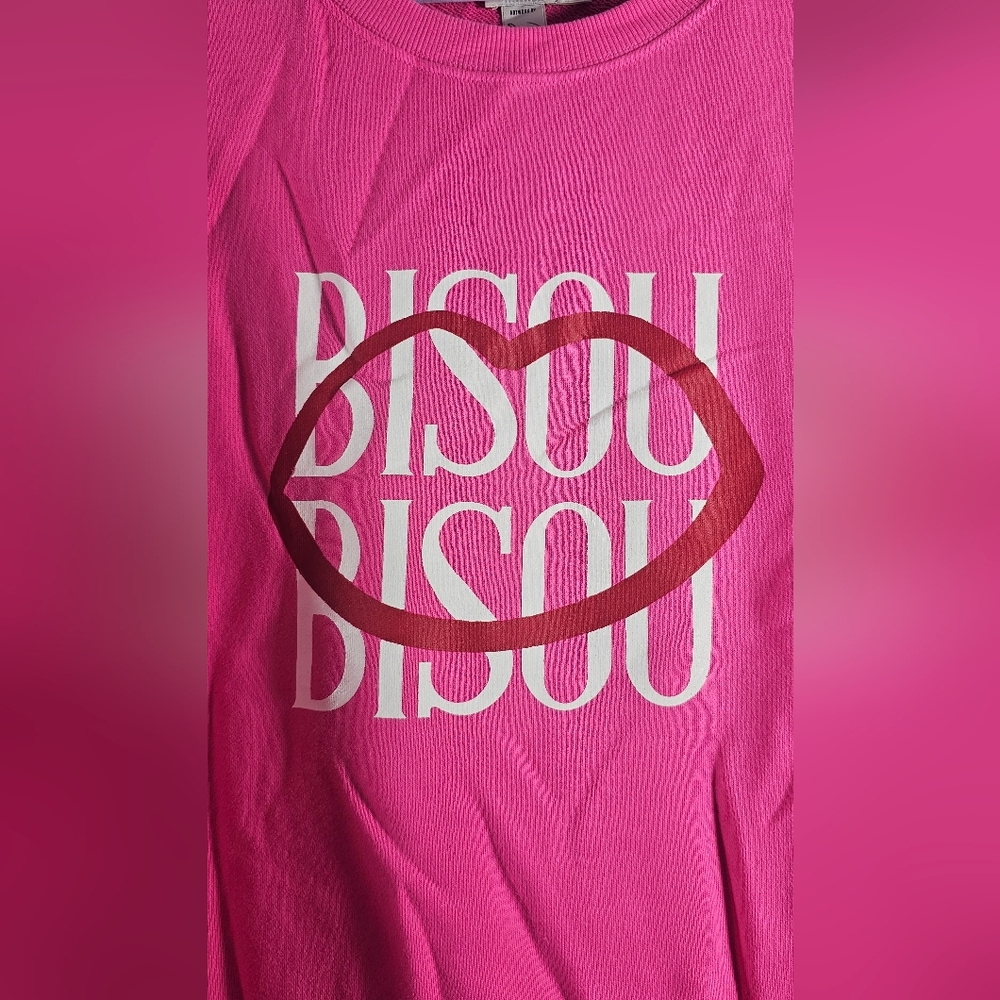 Maeve Jordon Nickson Pink Bisou Bisou Sweatshirt NWOT XL - Picture 6 of 8